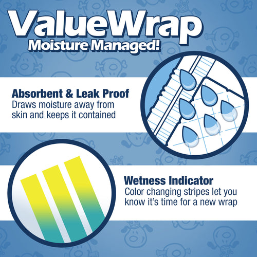 ValueWrap Male Wraps, Disposable Dog Diapers, 2-Tabs Large, 288 Count BULK PACK