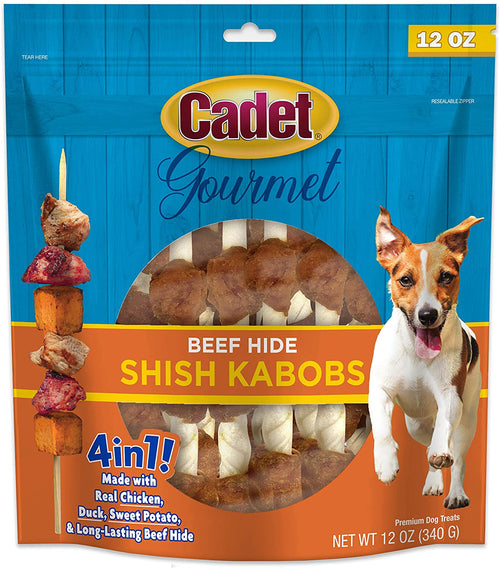 Cadet Gourmet Triple-Flavored Shish Kabobs Dog Treats, 12 Ounces, 24 Pack