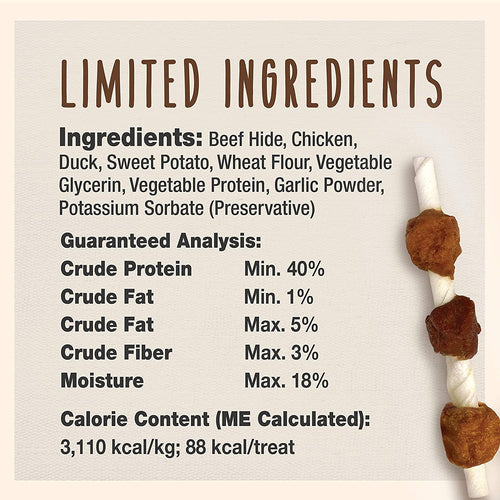 Cadet Gourmet Triple-Flavored Shish Kabobs Dog Treats, 12 Ounces, 6 Pack