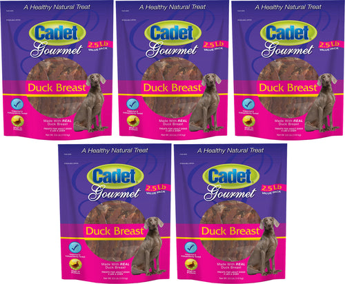 Cadet Gourmet Duck Breast Dog Treats, 2.5 Pounds, 5 Pack
