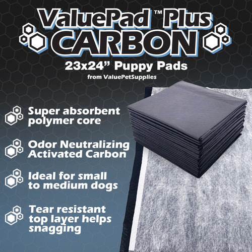 ValuePad Plus Carbon Puppy Pads, Medium 23x24 Inch, 800 Count WHOLESALE PACK