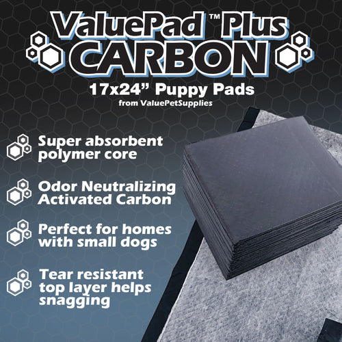 ValuePad Plus Carbon Puppy Pads, Small 17x24 Inch, 50 Count