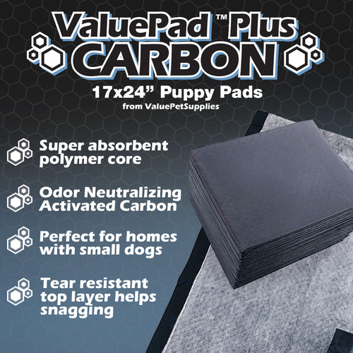 ValuePad Plus Carbon Puppy Pads, Small 17x24 Inch, 600 Count BULK PACK