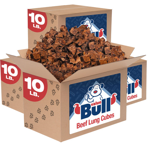 ValueBull Premium Beef Lung Cubes, 0-2 Inch, 40 Pounds BULK PACK