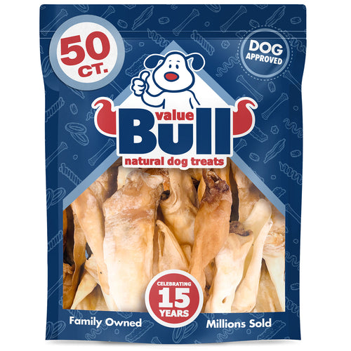 ValueBull Lamb Ears Dog Chews, Varied Shapes, Sizes & Colors, 50 ct