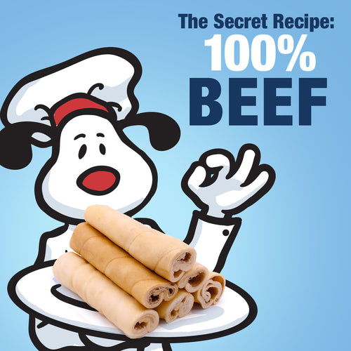 ValueBull Cheek Rolls, Premium Beef Dog Chews, Jumbo 5-6 Inch, 100 Count BULK PACK