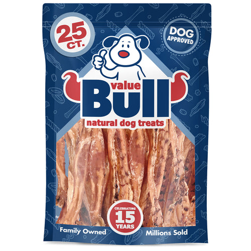 ValueBull Beef Tendons Dog Chews, 6-7 Inch, 25 Count