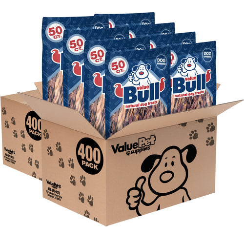 ValueBull Pork Pizzle Sticks, Braided, 6 Inch, 800 Count
