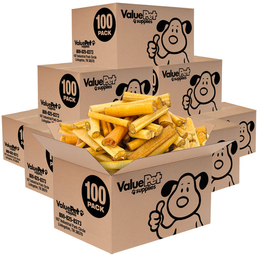 ValueBull USA Pig Skin Retriever Rolls, 4 Inch, Smoked, 800 Count BULK PACK