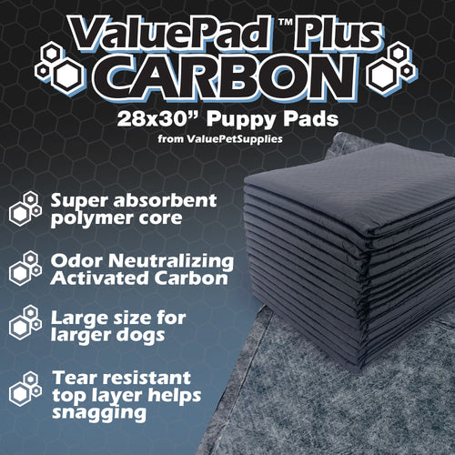 ValuePad Plus Carbon Puppy Pads, Large 28x30 Inch, 25 Count