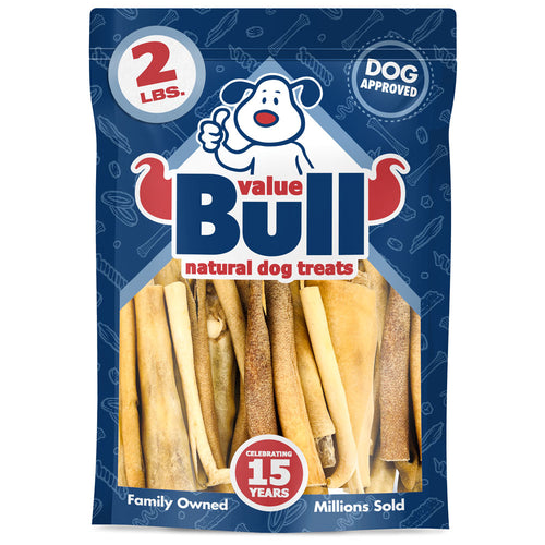 ValueBull Cow Tails Dog Chews, Varied Shapes, 2 Pounds