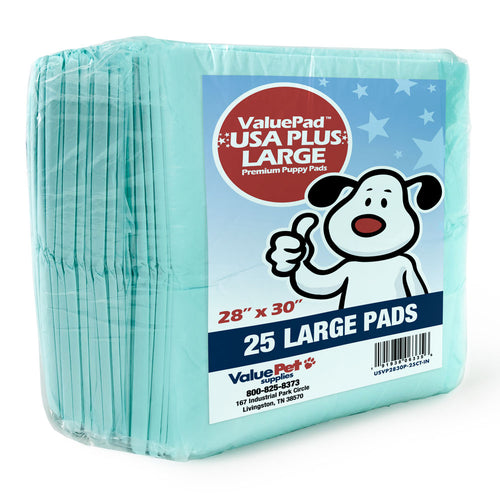 ValuePad USA Plus Puppy Pads, Large 28x30 Inch, 25 Count