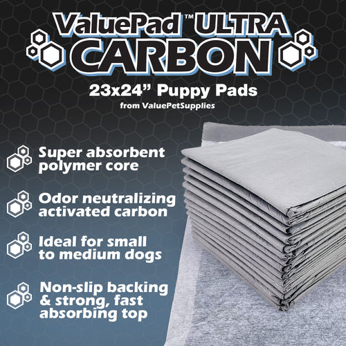 ValuePad Ultra Carbon Puppy Pads, Medium 23x24 Inch, 200 Count