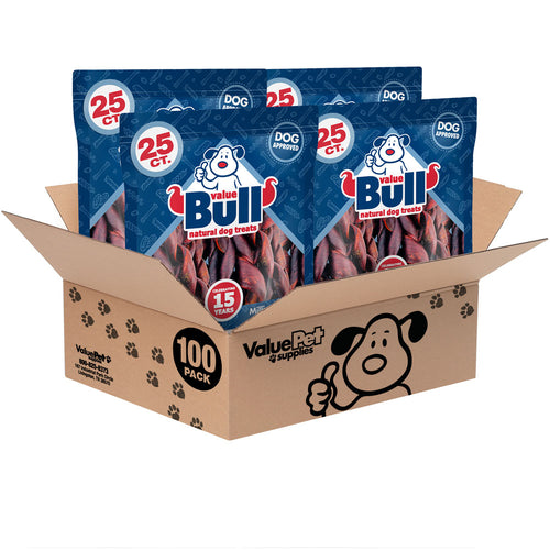ValueBull Beef Collagen Curly Spirals, Thick 5-6 Inch, 100 Count