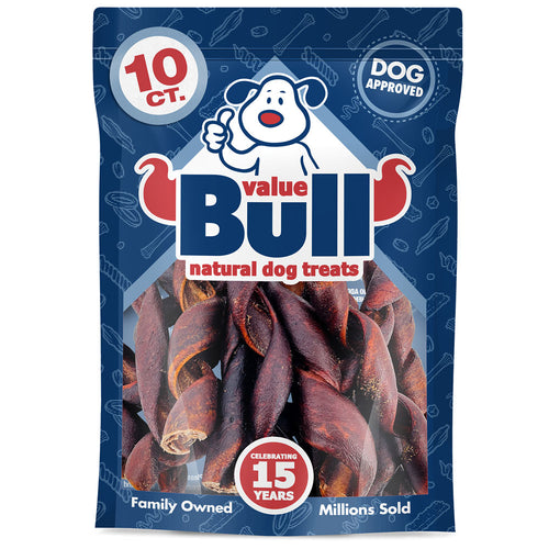 ValueBull Beef Collagen Curly Spirals, Thick 5-6 Inch, 10 Count
