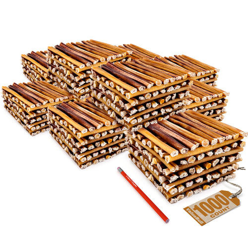 ValueBull USA Bully Sticks for Small Dogs, Thin 6 Inch, Odor Free, 1,000 Count