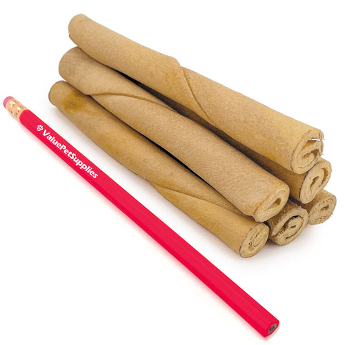 ValueBull USA Premium Rawhide Twists for Small Dogs, 5 Inch, Lightly Smoked, 100 Count