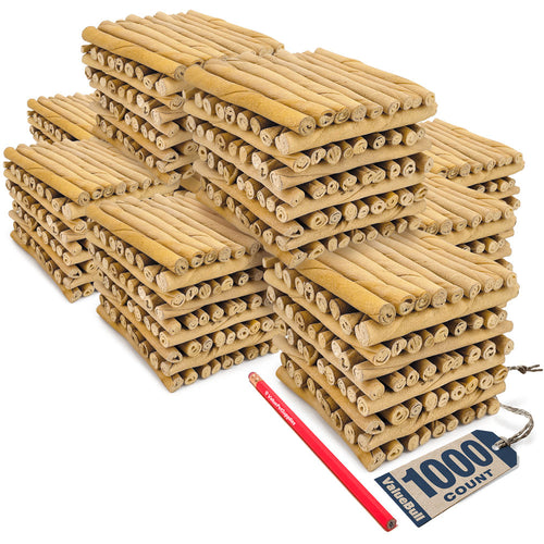 ValueBull USA Premium Rawhide Twists for Small Dogs, 5 Inch, Lightly Smoked, 1,000 Count