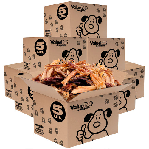 ValueBull Beef Tendons For Dogs, Jumbo, Varied Shapes, 40 Pounds BULK PACK