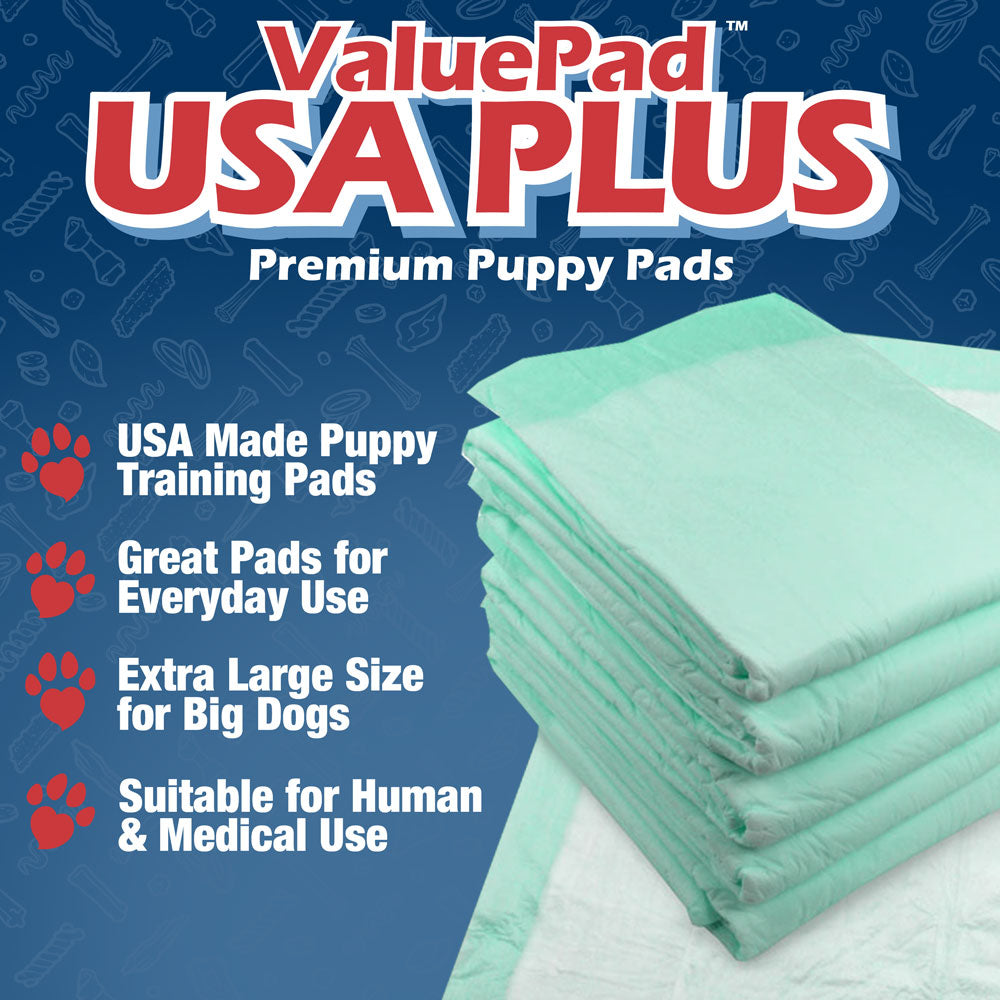 ValuePad USA Puppy Pads, Large 30x30 Inch, 300 Count, Plain Packaging for Resellers
