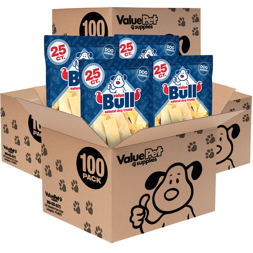 ValueBull USA Cheek Strips, Premium Beef Dog Chews, 6 Inch, 400 Count