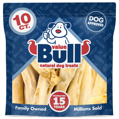 ValueBull Premium Cow Tails, Natural Dog Treats, Jumbo, 6 Inch, 10 Count