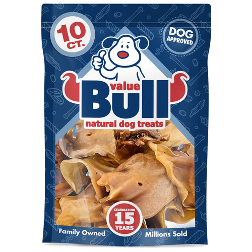 ValueBull Natural Brown Cow Ears, 10 Count