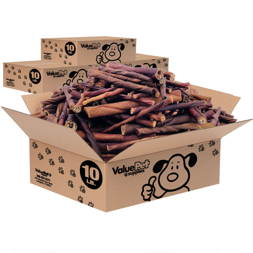 ValueBull USA Beef Collagen Twists for Dogs, Smoked, Varied Shapes, 40 Pounds BULK PACK