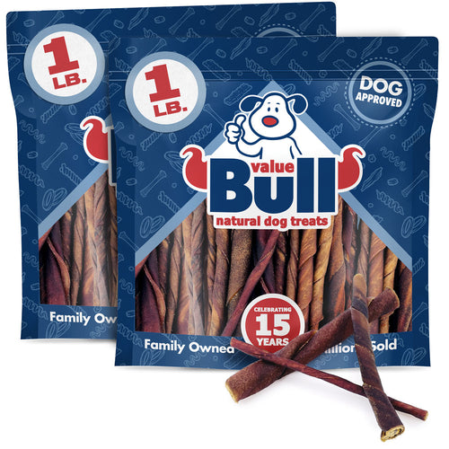 ValueBull USA Beef Collagen Twists for Dogs, Smoked, Varied Shapes, 2 Pounds