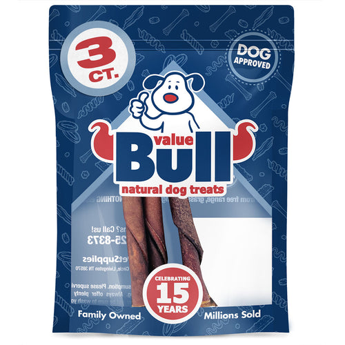 ValueBull USA Collagen Twists, Beef Chews for Small Dogs, Smoked, 5 Inch, 3 Count (SAMPLE PACK)