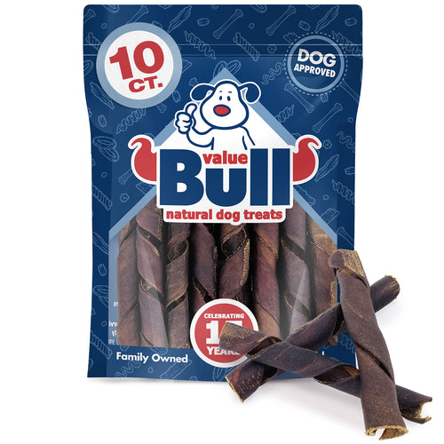 ValueBull USA Collagen Sticks For Small Dogs, Smoked, Thin Spirals, 5-6 Inch, 10 Count