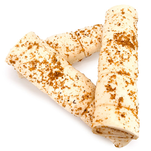 NEW- ValueBull Cheek Rolls, Premium Beef Dog Chews, Bully Dusted, 10-12 Inch, 48 Count BULK PACK