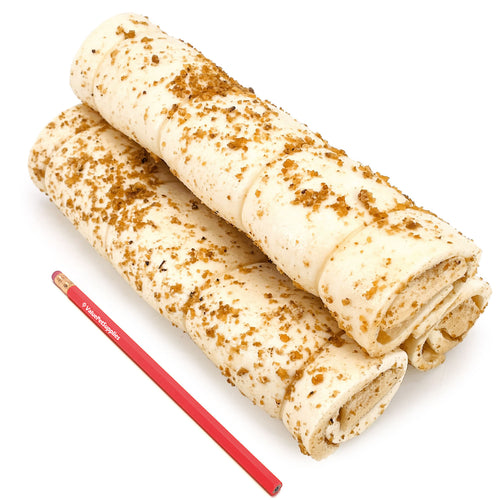 NEW- ValueBull Cheek Rolls, Premium Beef Dog Chews, Bully Dusted, 10-12 Inch, 48 Count BULK PACK