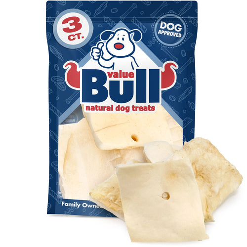 NEW- ValueBull Cheek Chips, Premium Beef Dog Chews, Natural, 3 Count