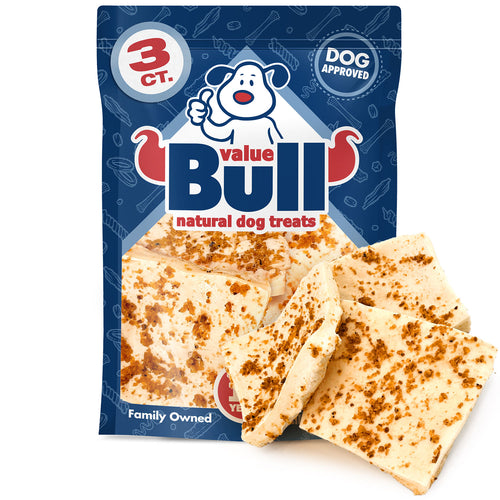 NEW- ValueBull Cheek Chips, Premium Beef Dog Chews, Bully Dusted, 3 Count