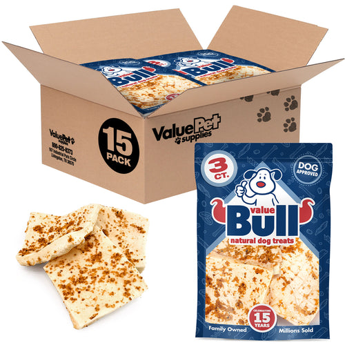 NEW- ValueBull Cheek Chips, Premium Beef Dog Chews, Bully Dusted, 15 Count