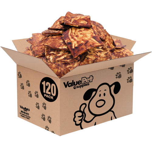 NEW- ValueBull Cheek Chips, Premium Beef Dog Chews, Beef Flavored, 120 Count BULK PACK