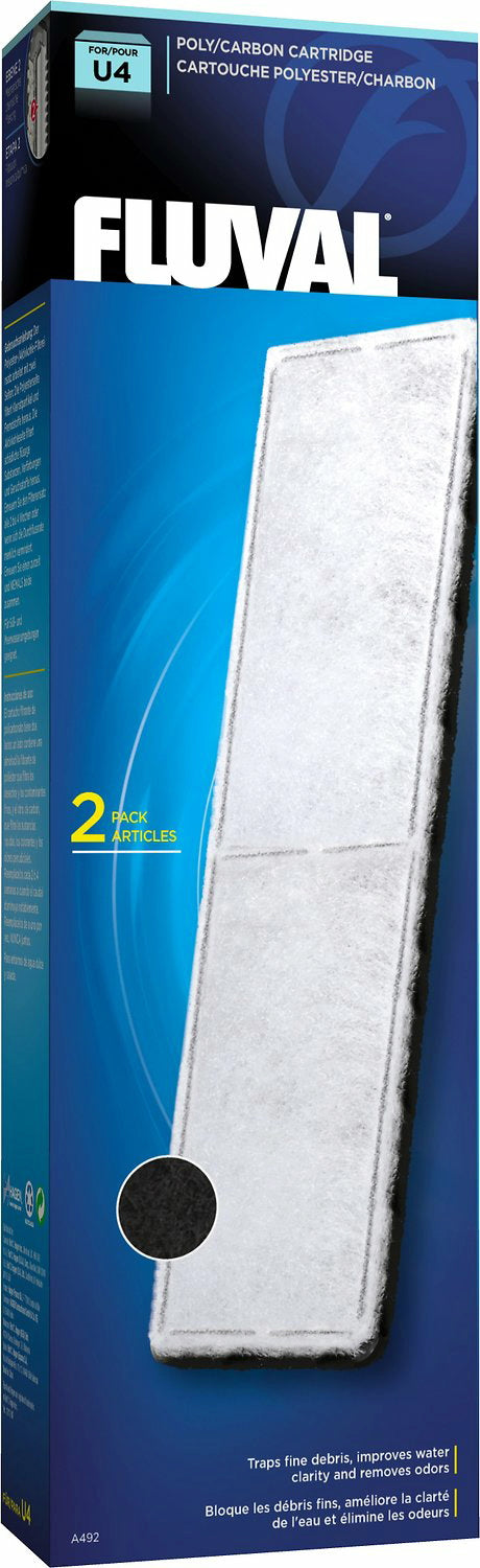 FLUVAL U4 Poly/Carbon Cartridge Filter Media, 48 Pack