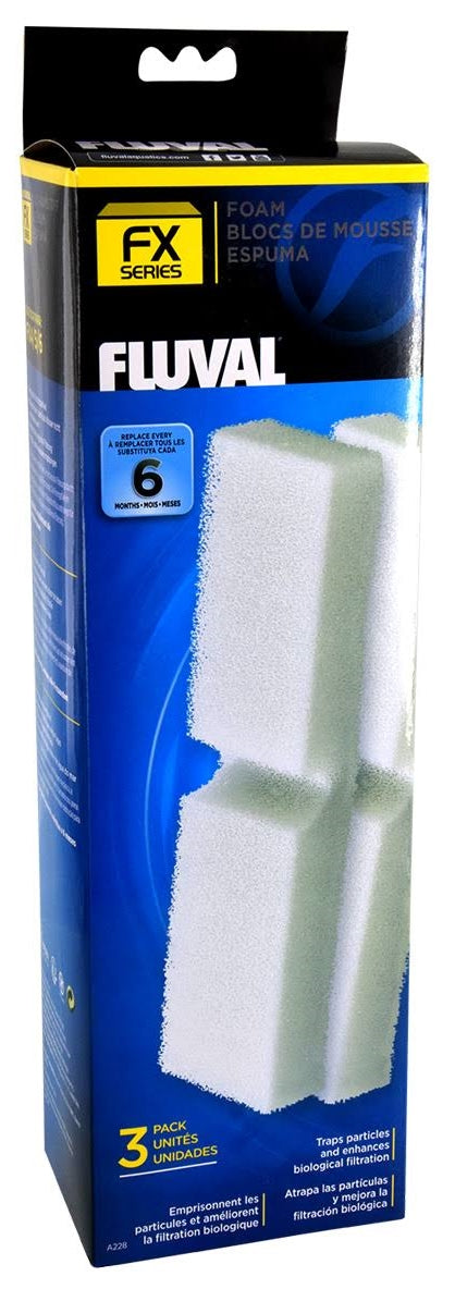Fluval FX5 Filter Foam Block, 3 Count, 6 Pack
