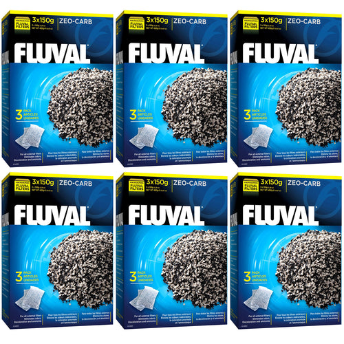 Fluval Zeo-Carb 3x 150 gram 3pk nylon bags x 6pk