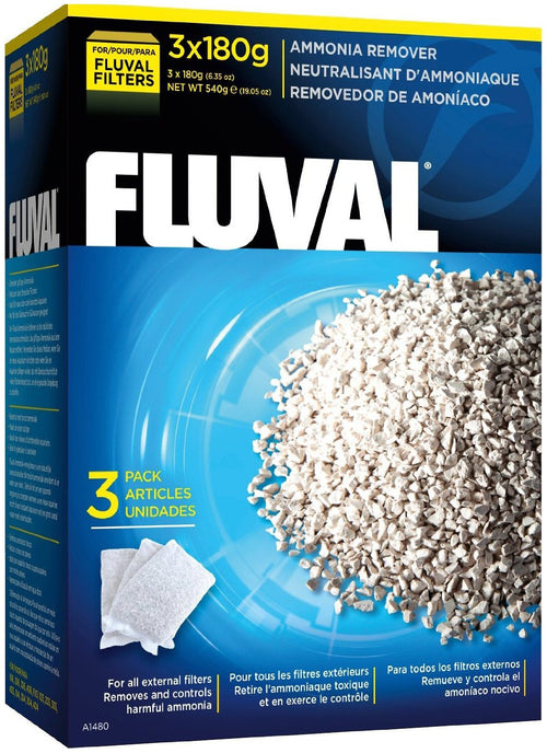 Fluval Ammonia Remover Filter Media, 180 gram, 3 Count