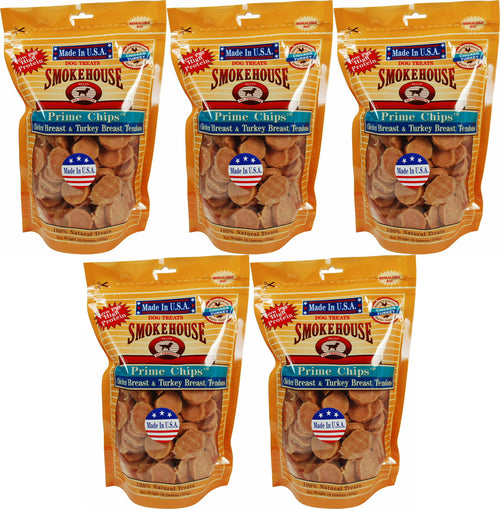Smokehouse USA Chicken & Turkey Prime Chips Dog Treats, 16 Ounce, 5 Pack