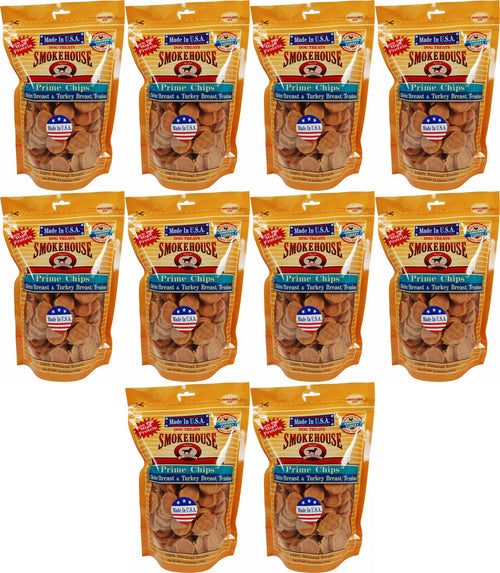 Smokehouse USA Chicken & Turkey Prime Chips Dog Treats, 16 Ounce, 10 Pack