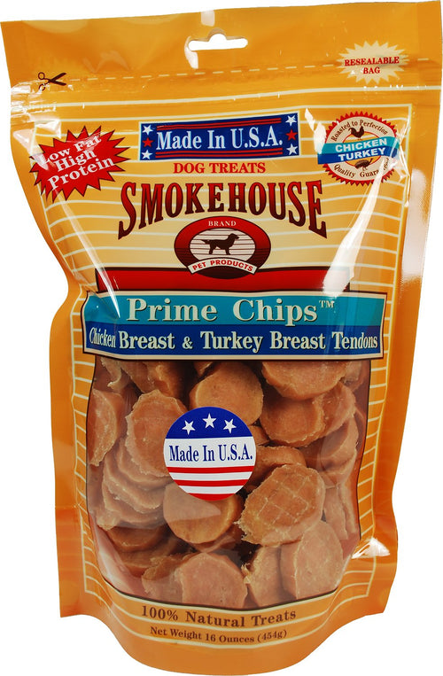 Smokehouse USA Chicken & Turkey Prime Chips Dog Treats, 16 Ounce, 10 Pack