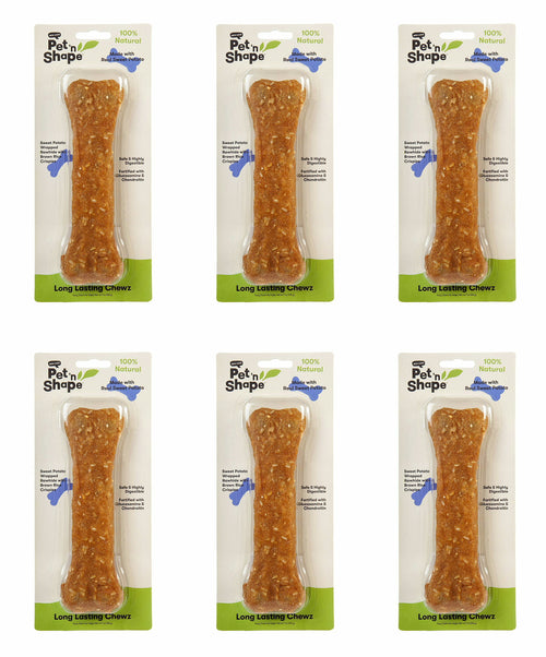 Pet 'n Shape Long Lasting Chewz, 8 inch Dog Bone, 6 Pack