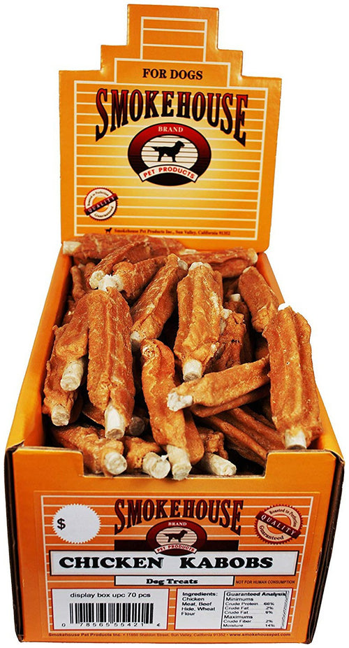Smokehouse Chicken Kabobs Dog Chews, 70 Count, 6 Pack