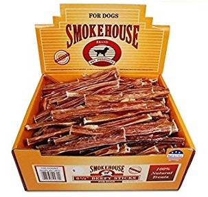 Smokehouse Steer Pizzles Dog Chews, Beef Sticks, 6.5 Inch, 100 Count