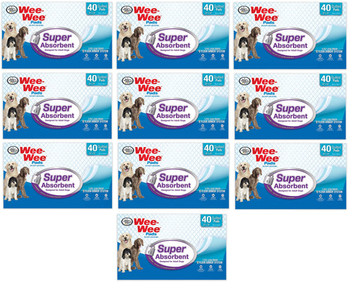 Four Paws Adult Wee Wee Pads, 24x24 Inch, 40 Count, 10 Pack