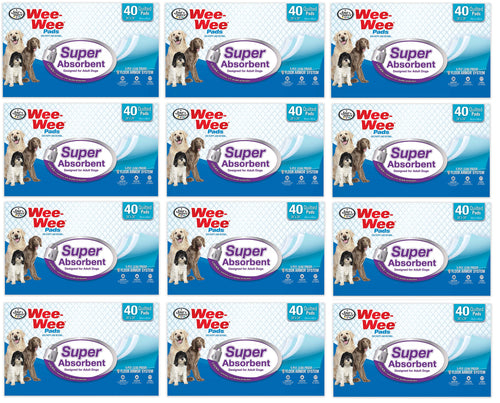 Four Paws Adult Wee Wee Pads, 24x24 Inch, 40 Count, 12 Pack