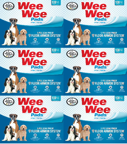 Four Paws 22x23 Wee Wee Pads 600pk (6 x 100ct box)